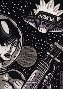 2011 5finity Galaxgals Eradication Daniel Thollin Rare Artist Sketch Card