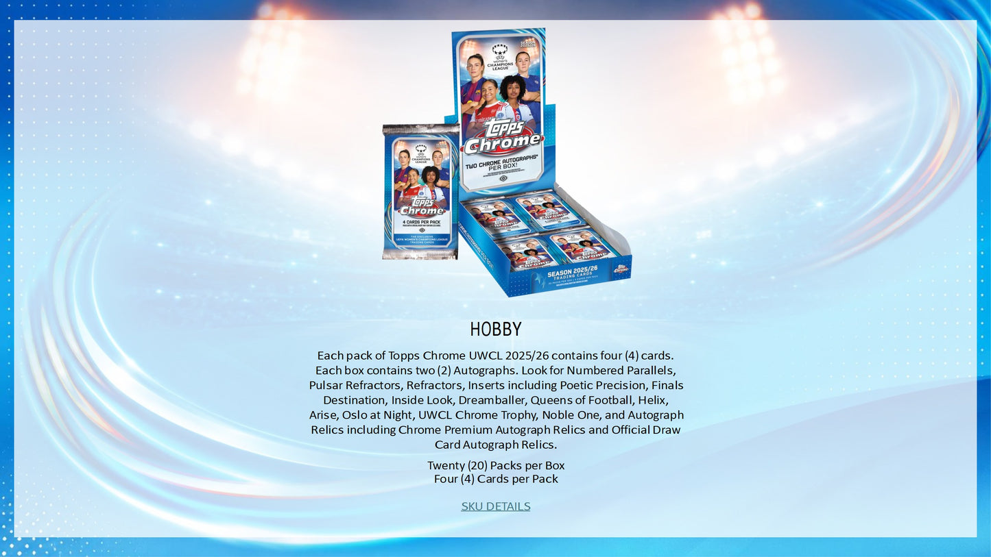 2025-26 Topps Chrome UEFA Women's Champions League Soccer Hobby Box