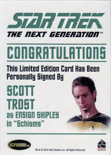 Star Trek TNG Portfolio Prints S2 Autograph Card Scott Trost as Ensign Shipley