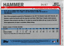 2019 Topps Update Baseball Black Border Parallel Card US27 JD Hammer 34/67