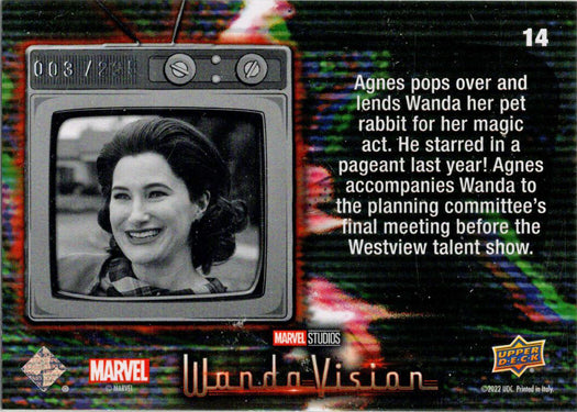 2022 Upper Deck Marvel WandaVision Green Vision Card 14 “Look, it’s the…” /225