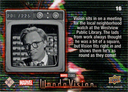 2022 Upper Deck Marvel WandaVision Green Vision Card 16 “Vision, You're A…” /225