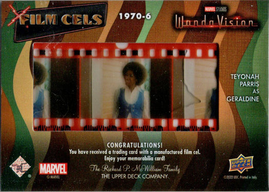 2022 Upper Deck Marvel WandaVision Film Cels Card 1970-6 Teyonah Parris