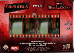 2022 Upper Deck Marvel WandaVision Film Cels Card 1990-6 Paul Bettany