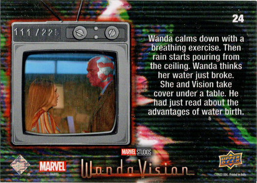 2022 Upper Deck Marvel WandaVision Green Vision Card 24 “I Think My Water…” /225