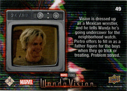 2022 Upper Deck Marvel WandaVision White Vision Card 49 “Have Fun Tonight..."/99