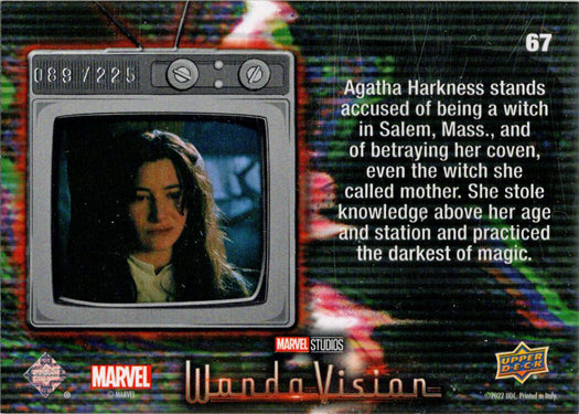 2022 Upper Deck Marvel WandaVision Green Vision Card 67 “Agatha...” 089/225