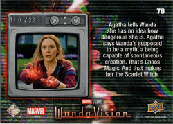 2022 Upper Deck Marvel WandaVision Green Vision Card 76 “Wanda, You Are..."/225