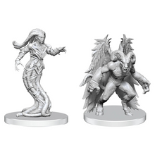 Pathfinder Battles Deep Cuts Miniatures - Unpainted: Gylou (Handmaiden Devil) & Ferrugon (Rust Devil)