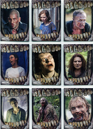 Walking Dead Evolution Walker Complete 10 Card Chase Set
