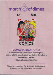 2009 Archie Comics March of Dimes Jeff Shultz Sketch Card with Dawn Wells Autograph