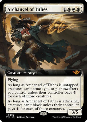 Archangel of Tithes (Extended Art) [Outlaws of Thunder Junction]