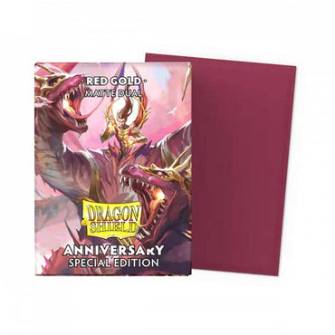 Dragon Shield Matte Dual Sleeve - Red-Gold 100ct (Anniversary Special Edition)