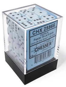 Chessex: 12mm d6 Opaque Dice Set - Pastel Blue/black