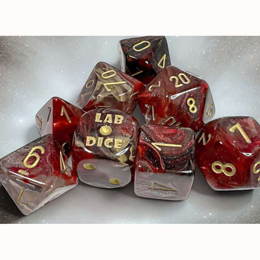 Chessex Lab Dice 7-Die Set - Borealis Cosmos/Gold