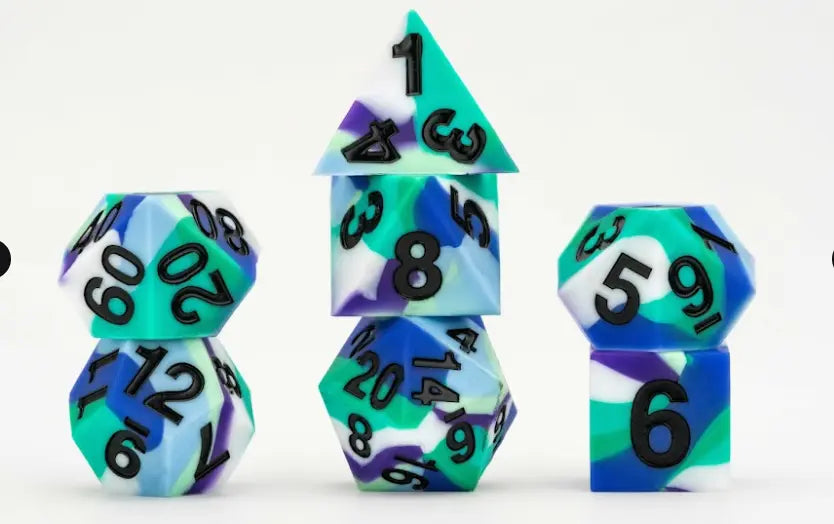 Fanroll Gaymers Pride - Sharp Edge Silicone Rubber Dice Set: Gay Men Pride Flag
