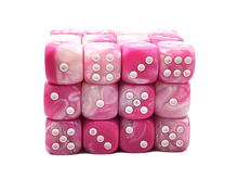 Old School Dice: 36ct 12mm d6 Dice Set - Vorpal - Pink & White