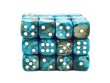 Old School Dice: 36ct 12mm d6 Dice Set - Vorpal - Silver & Teal