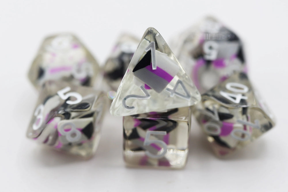 Foam Brain RPG Dice Set: Pride - Demisexual Flag