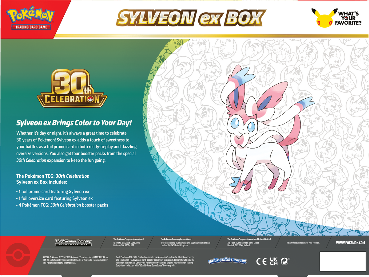 Pokemon Mega Evolution ME30: 30th Celebration Sylveon ex Box