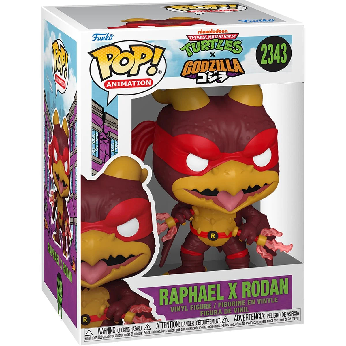 Funko Pop Animation 2343 TMNT x Godzilla Raphael x Rodan