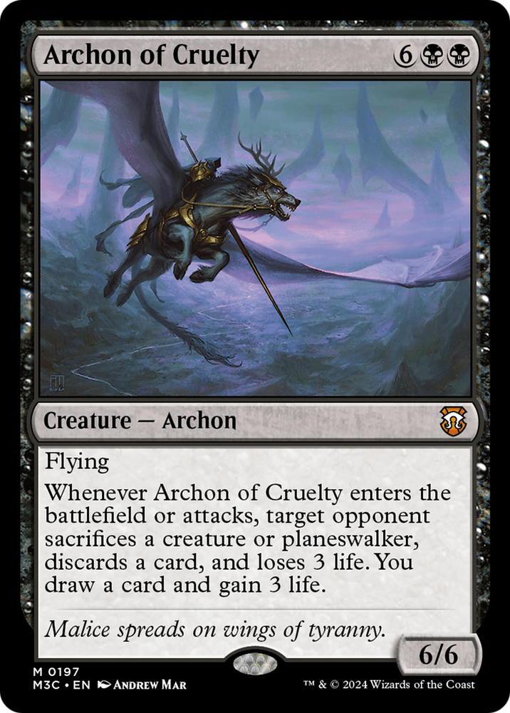 Archon of Cruelty (Ripple Foil) [Modern Horizons 3 Commander]