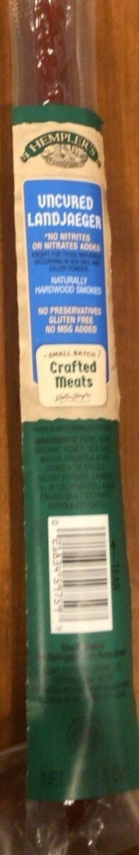 Uncured Landjaeger 1.5 oz Crafted Meat Stick