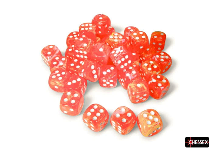 Chessex: 12mm d6 Festive™ Dice Set - Dahlia/White