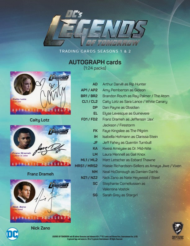 2018 Cryptozoic DC's Legends of Tomorrow Seasons 1 & 2 Hobby Box