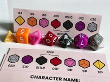 Plaid Hat Polyhedral 7-Die Set - Color Coded RPG Dice Set