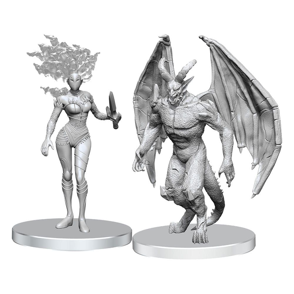 Pathfinder Battles Deep Cuts Miniatures - Unpainted: Gargoyle & Shae