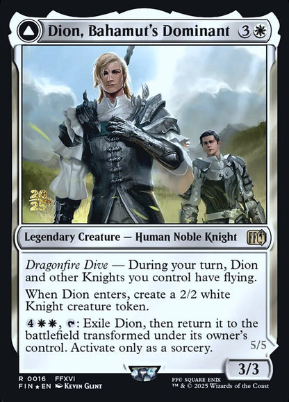 Magic MTG Dion, Bahamut's Dominant // Bahamut, Warden of Light [Final Fantasy Promo] Near Mint