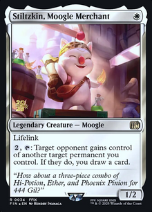 Magic MTG Stiltzkin, Moogle Merchant [Final Fantasy Prerelease Promos] Near Mint