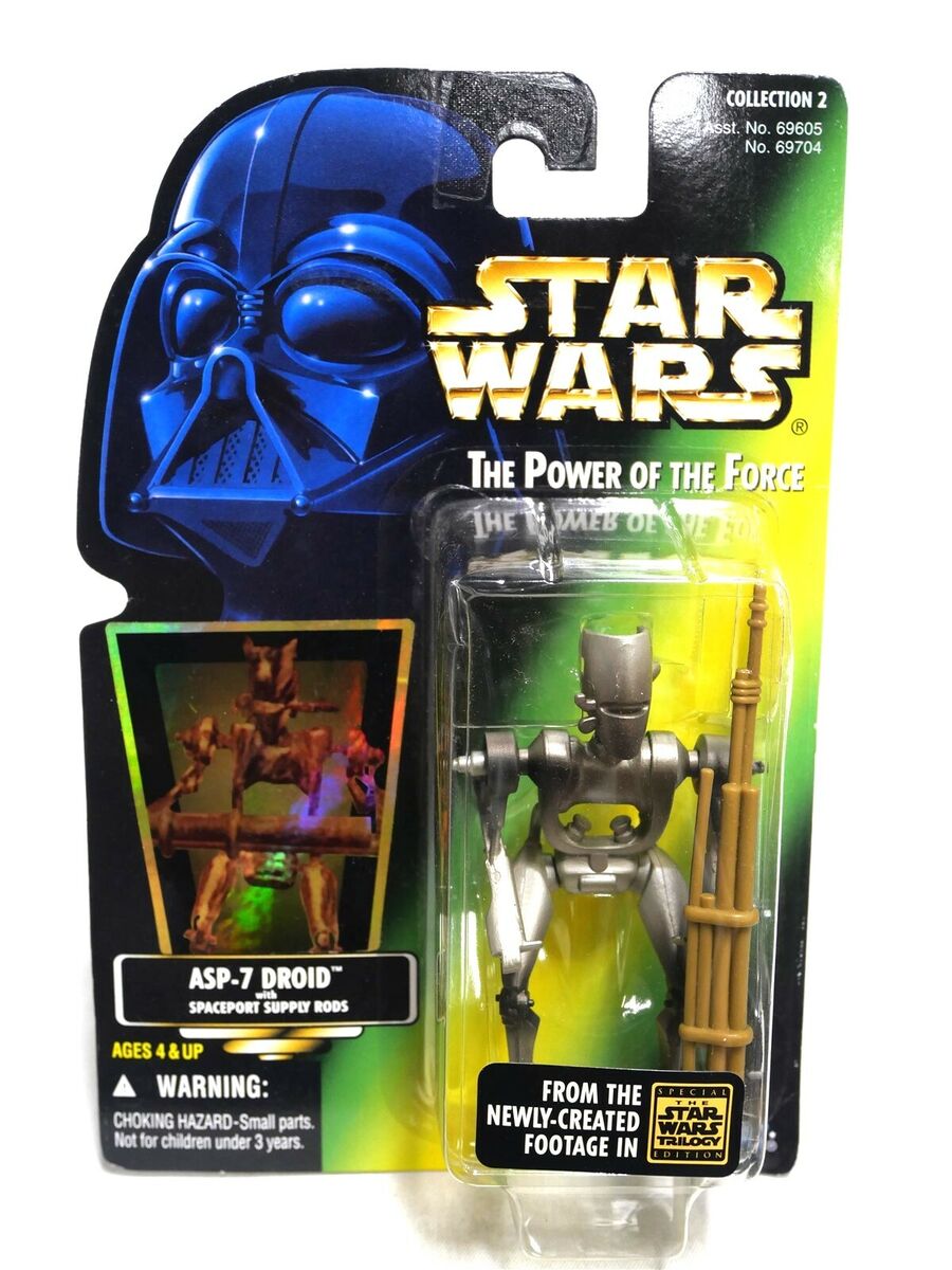 Star Wars POTF ASP-7 Droid Action Figure Green Card