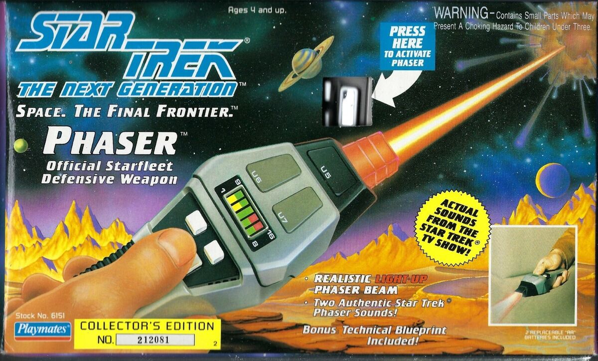 Playmates 1992 Star Trek The Next Generation TNG Phaser (Used)