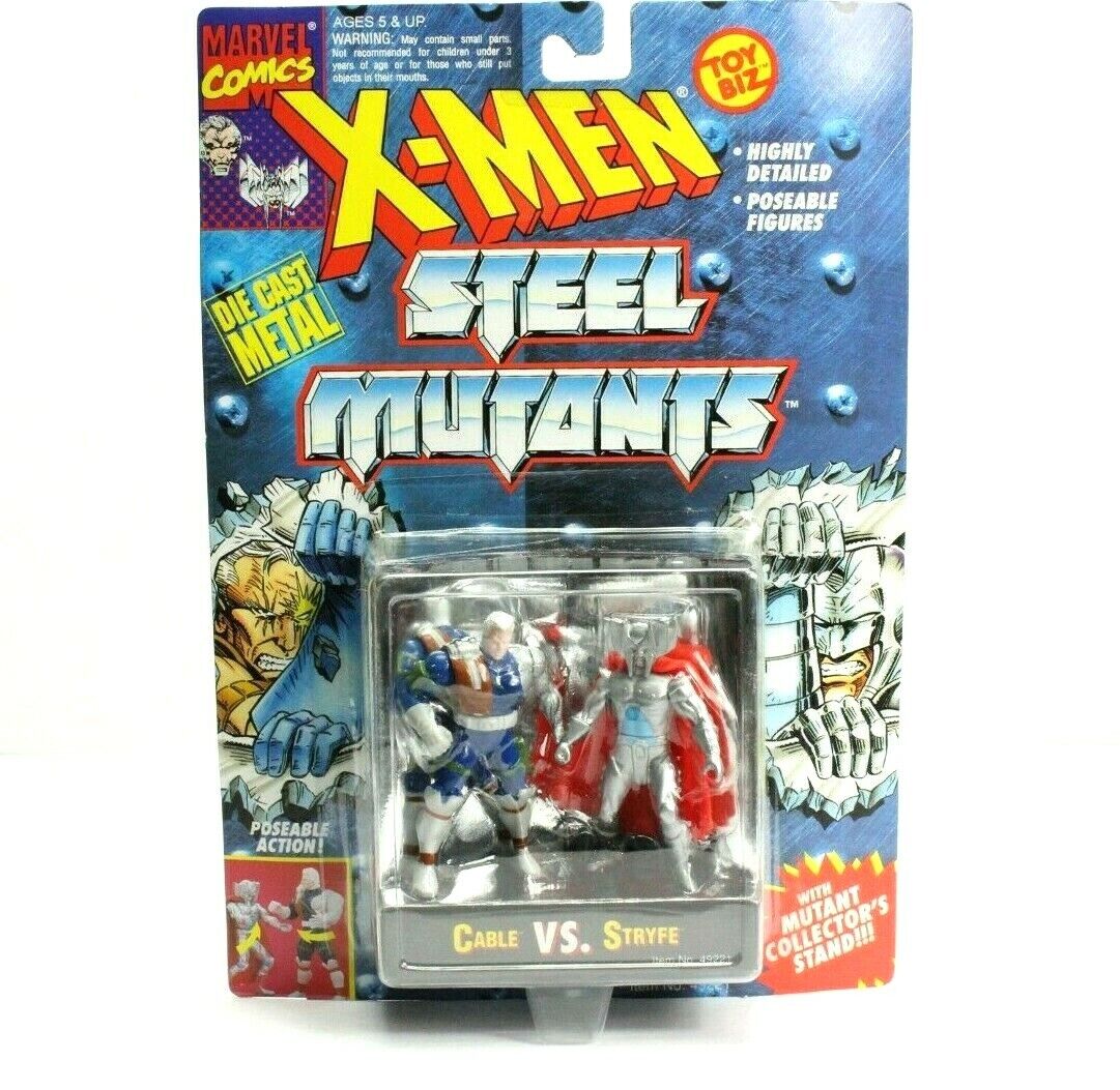 1994 Toy Biz Marvel X-Men Steel Mutants Die Cast Action Figures: Cable Vs. Stryfe