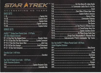 Star Trek 40th Anniversary CC1 Checklist Card