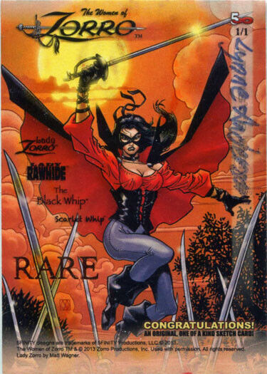 Women of Zorro 5finity 2013 Sketch Card by Lynne Anderson V1