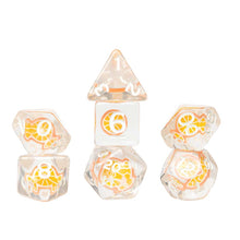 Sirius Dice Polyhedral 7-Die Set: Fruit Slice - Orange