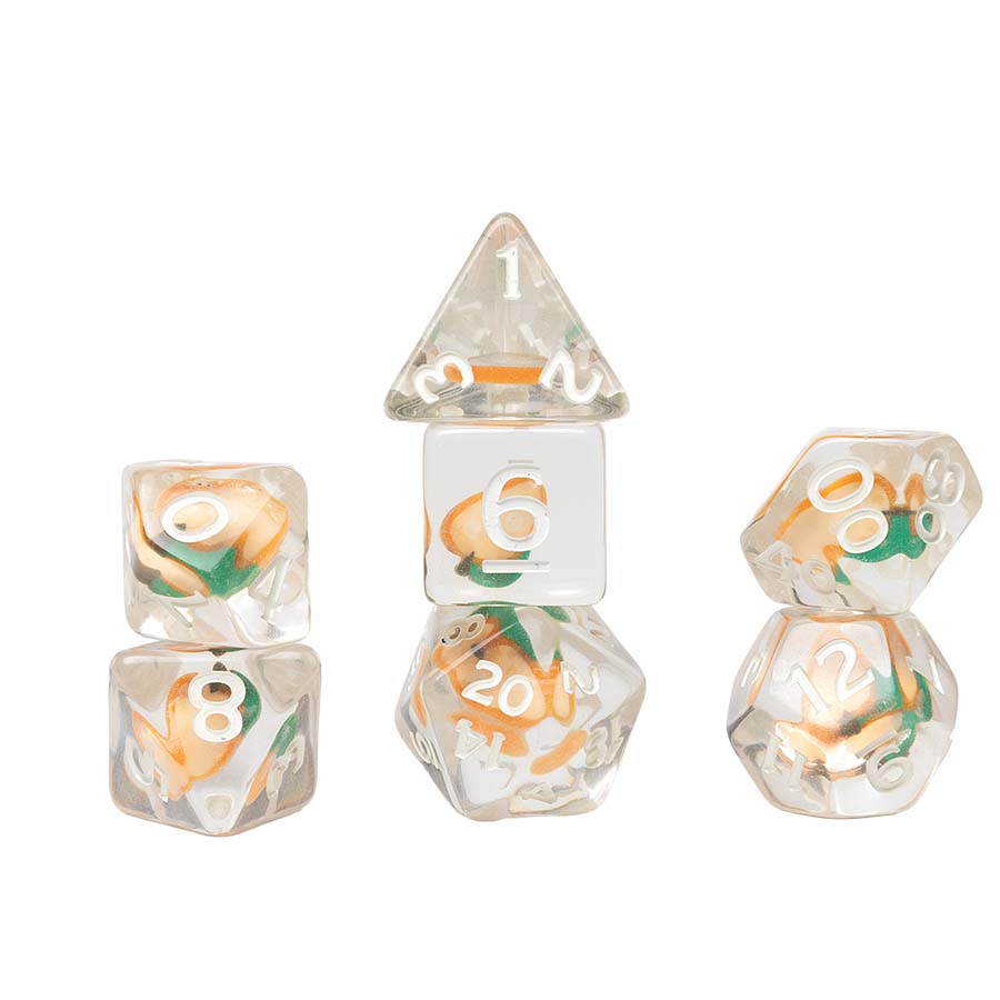 Sirius Dice Polyhedral 7-Die Set: Fruit Slice - Peach