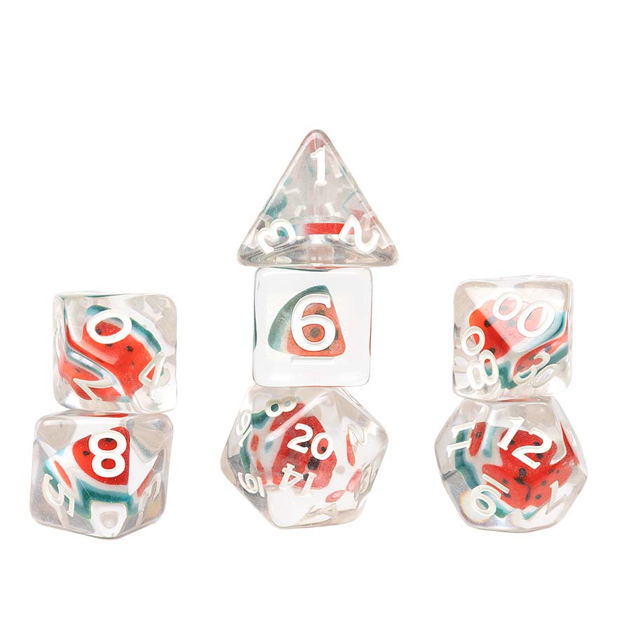 Sirius Dice Polyhedral 7-Die Set: Fruit Slice - Watermelon