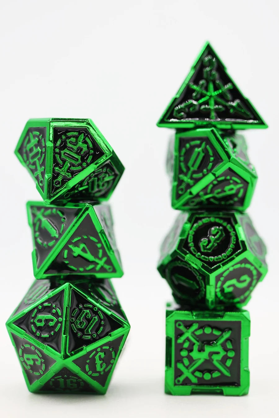 Foam Brain Metal RPG Dice Set: Crossed Swords - Sword of Darkness