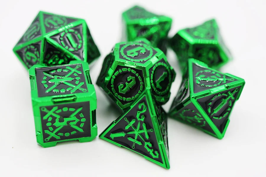 Foam Brain Metal RPG Dice Set: Crossed Swords - Sword of Darkness