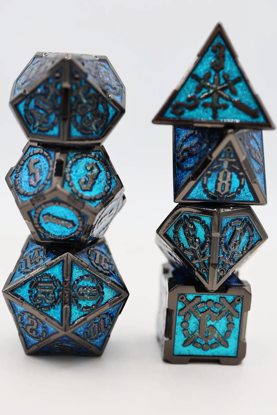 Foam Brain Metal RPG Dice Set: Crossed Swords - Sword of the Deep