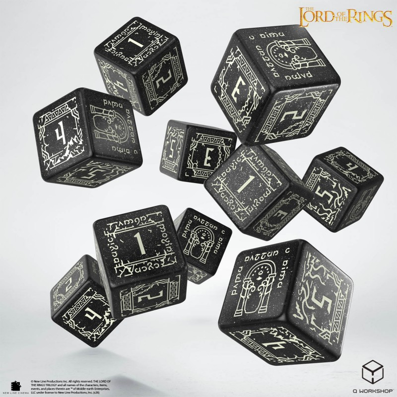 Q-Workshop The Lord of the Rings: Moria 10xD6 Glow in the Dark Dice Set