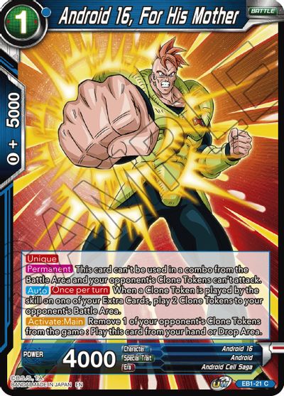 Android 16, For His Mother (EB1-21) [Battle Evolution Booster]