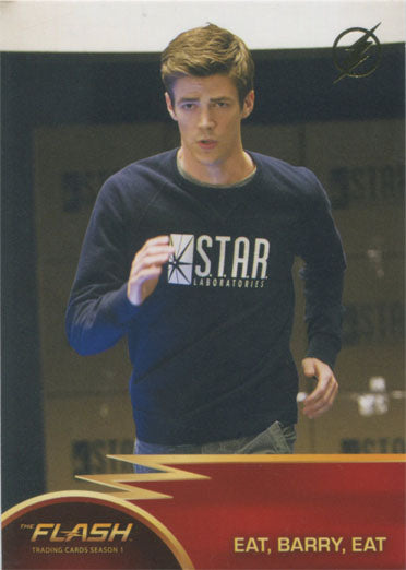 Flash Season 1 Gold Logo Parallel Chase Card #05 Eat, Barry, Eat