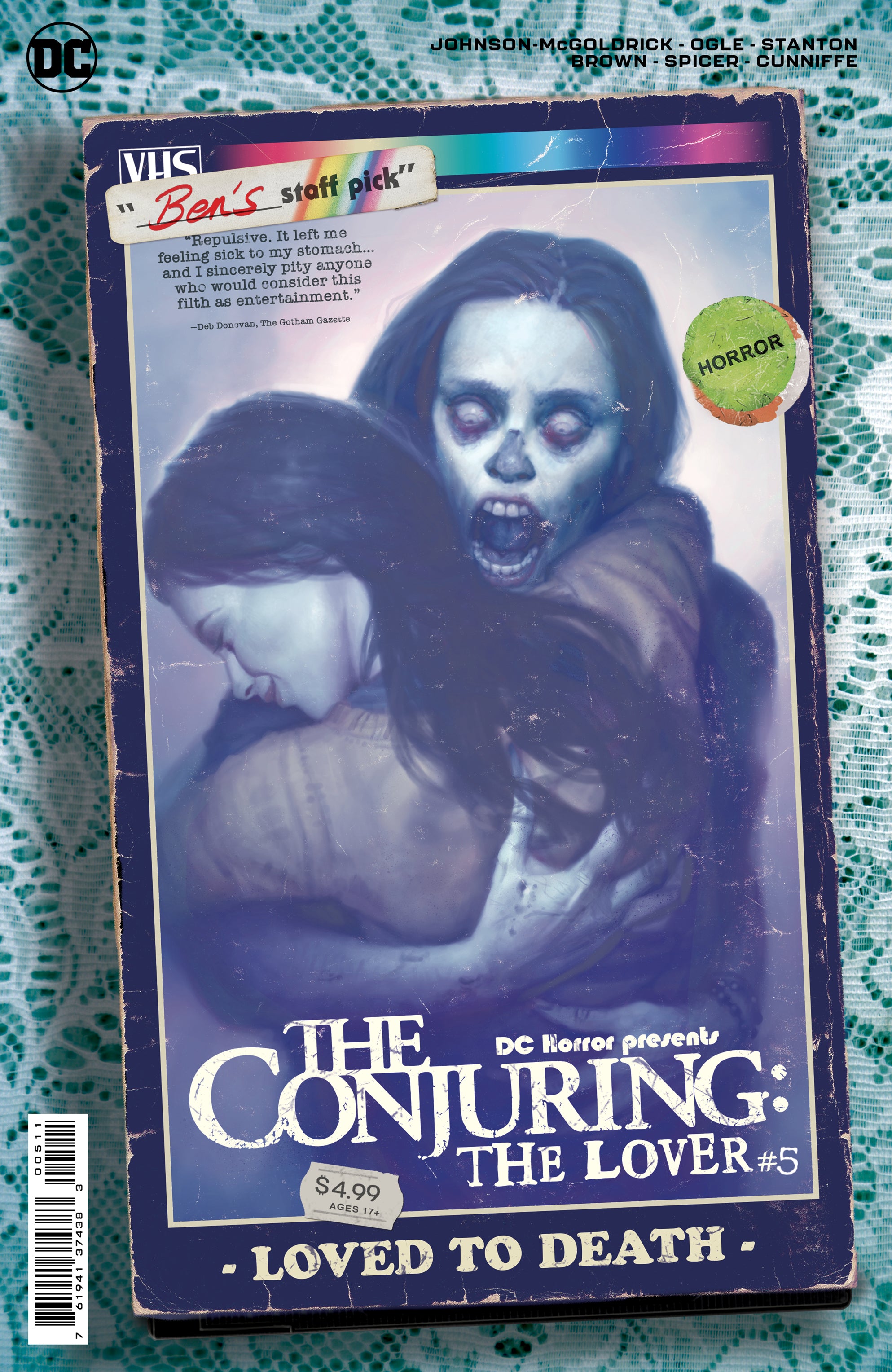 DC HORROR PRESENTS THE CONJURING THE LOVER #5 (OF 5) CVR B RYAN BROWN MOVIE POSTER CARD STOCK VAR (M