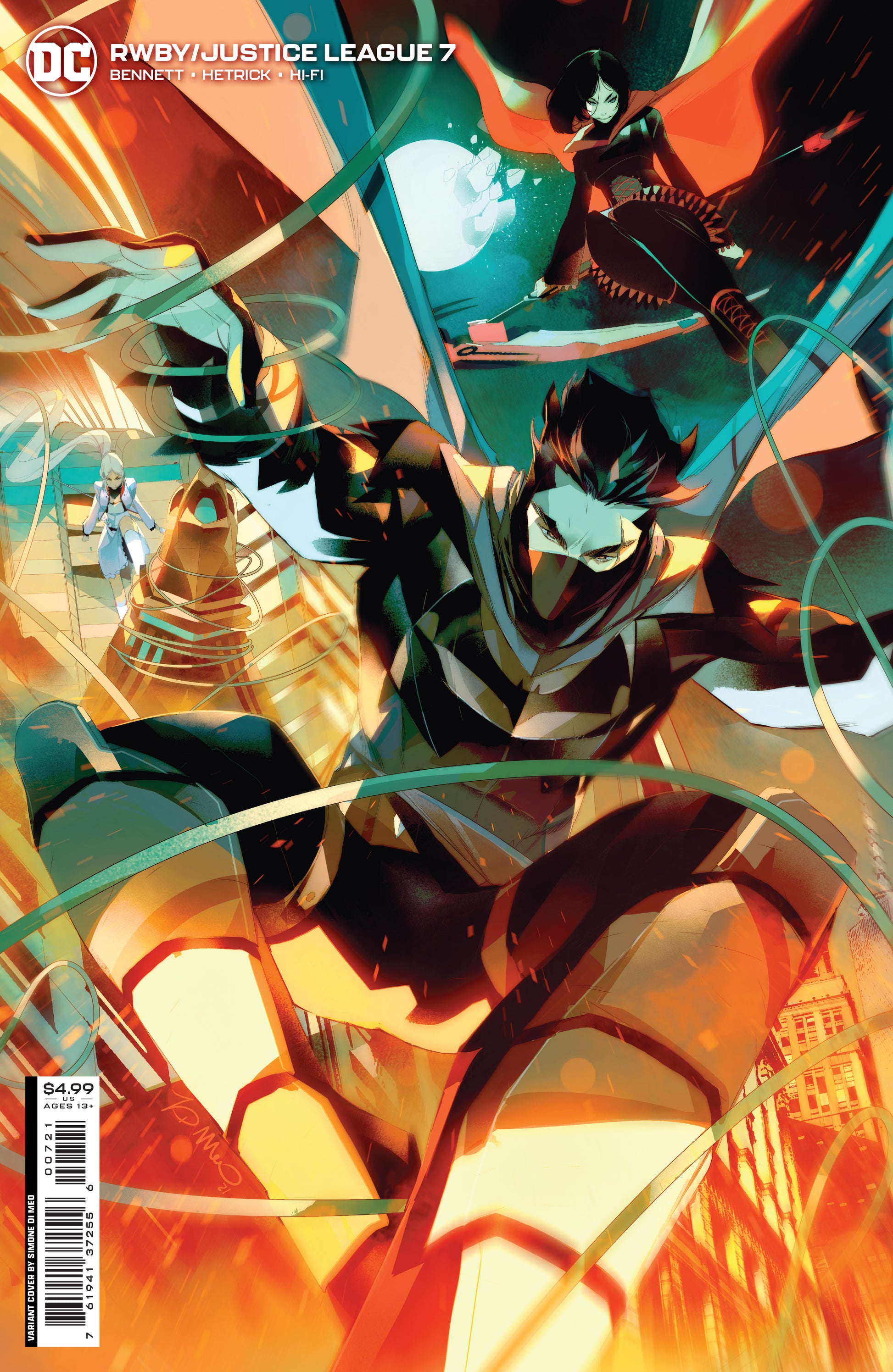 RWBY JUSTICE LEAGUE #7 (OF 7) CVR B SIMONE DI MEO CARD STOCK VAR