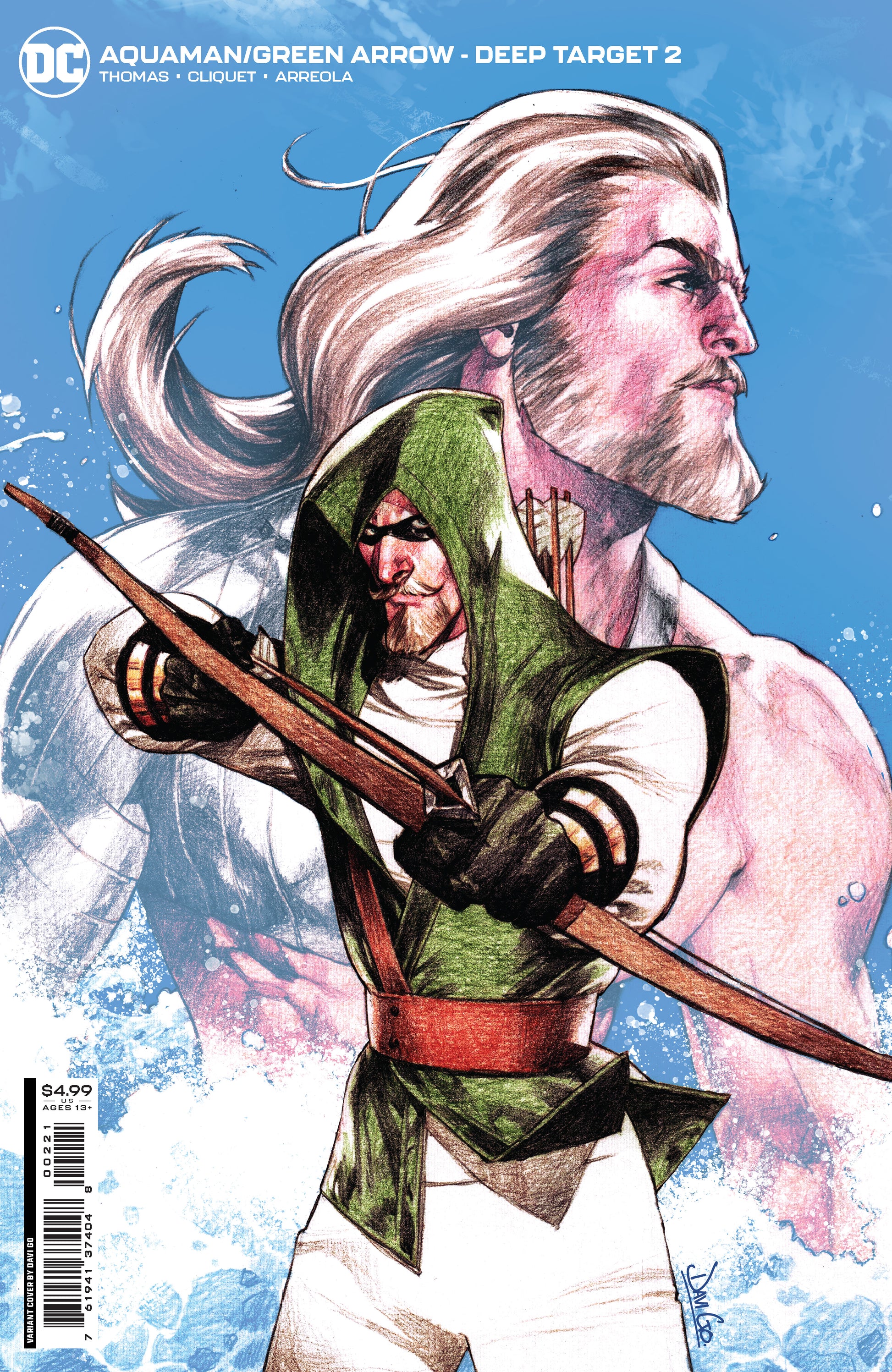 AQUAMAN GREEN ARROW DEEP TARGET #2 (OF 7) CVR B DAVI GO CARD STOCK VAR
